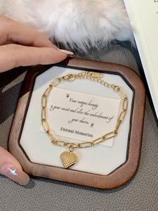 Gelang Tangan, SUNQ, Reka Bentuk Bergaya dan Serba guna, Berbentuk Hati 3D, dengan Keanggunan Minimalis aksesoris women  jewelry Rantai Bangles Barang Kemas Bracelets