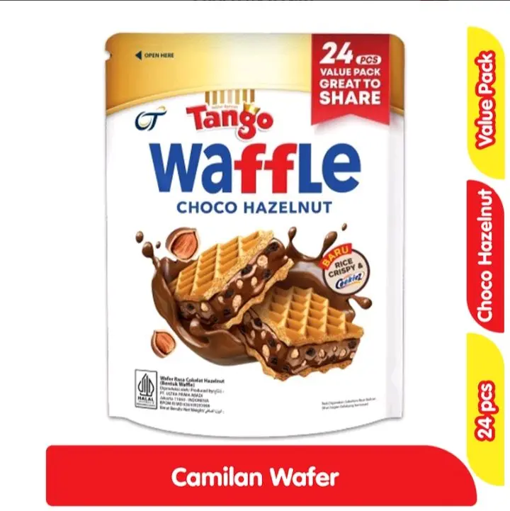 TANGO WAFFLE CHOCO HAZELNUT KEMASAN POUCH / KALENG   Wafer hampers ramadhan jajan kukis kuekalengan murah parcelle baran Coklat Biskuit