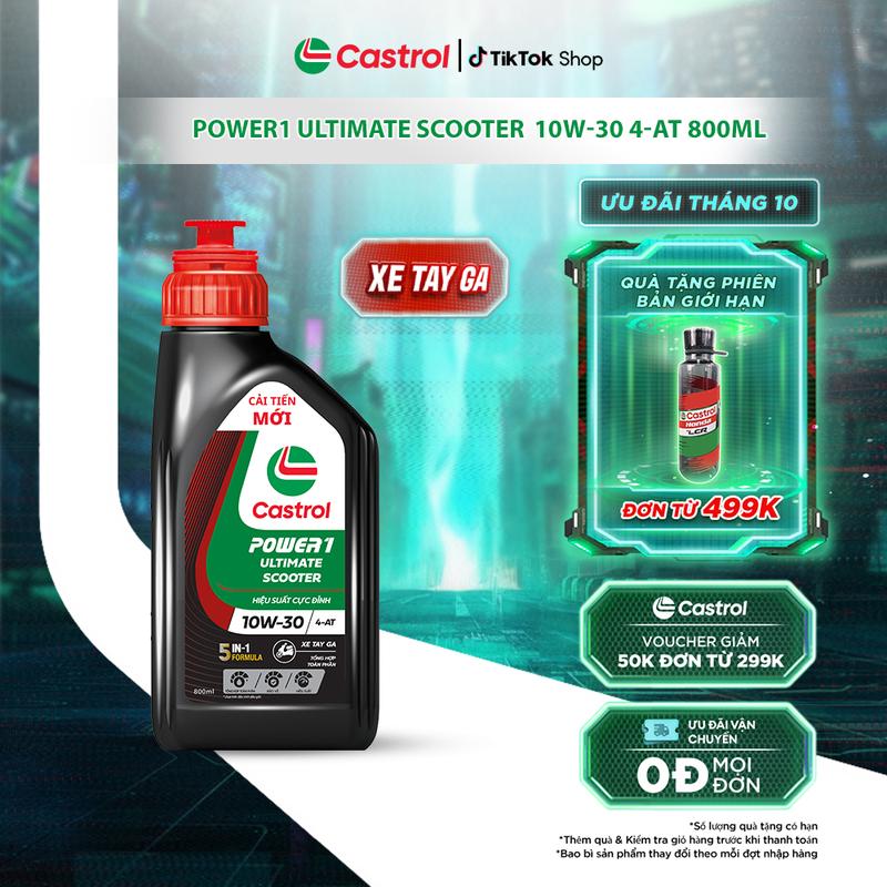 Dầu nhớt xe tay ga Castrol POWER1 ULTIMATE SCOOTER 10W-30 0.8L