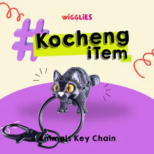 Wigglies Gantungan Kunci Miniatur Hewan - Kucing