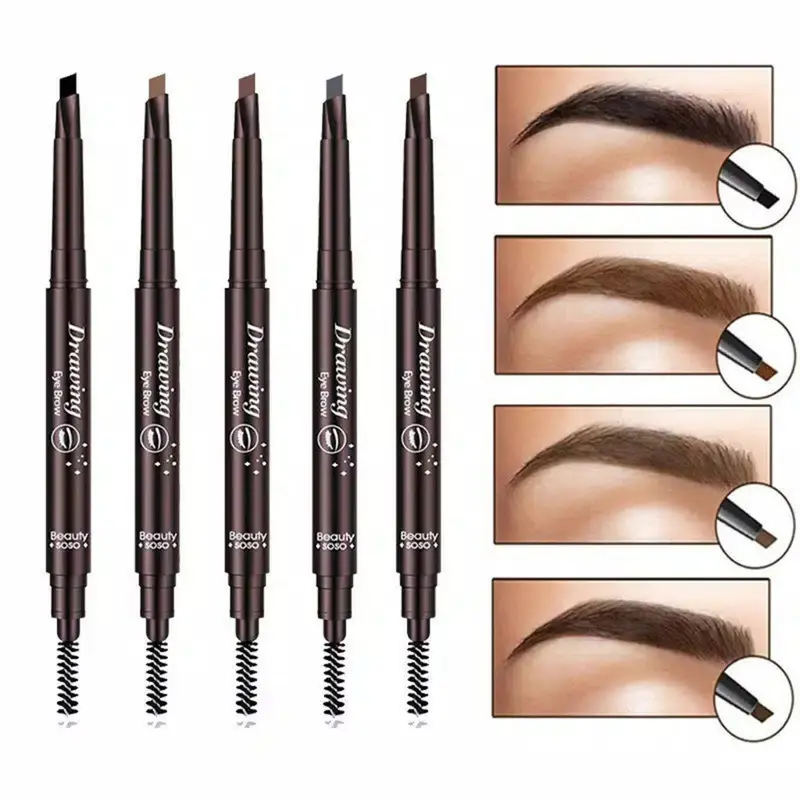 PENSIL ALIS 2 in 1 anti air EYEBROW PENCIL waterproof Putar otomatis dengan sikat alis PROMO !!! 2