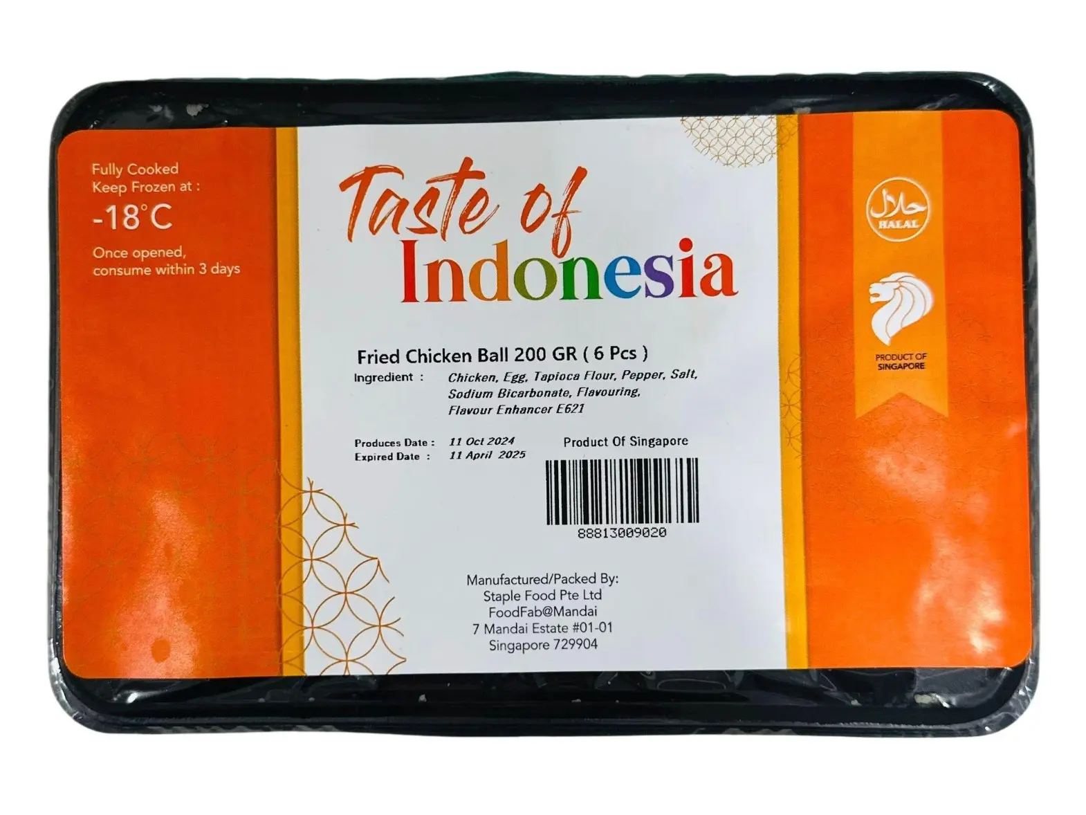 Taste of Indonesia (T.O.I) Fried Chicken Ball 200g (6 Pcs)