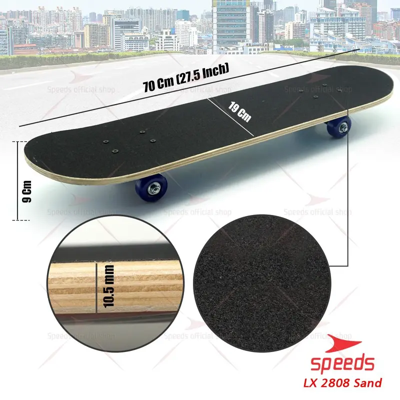 Papan Skateboard  Sand Dewasa Remaja Olahraga Skate Board Roda Outdoor Lapisan Pasir Papan Fullset 0028-2808 1