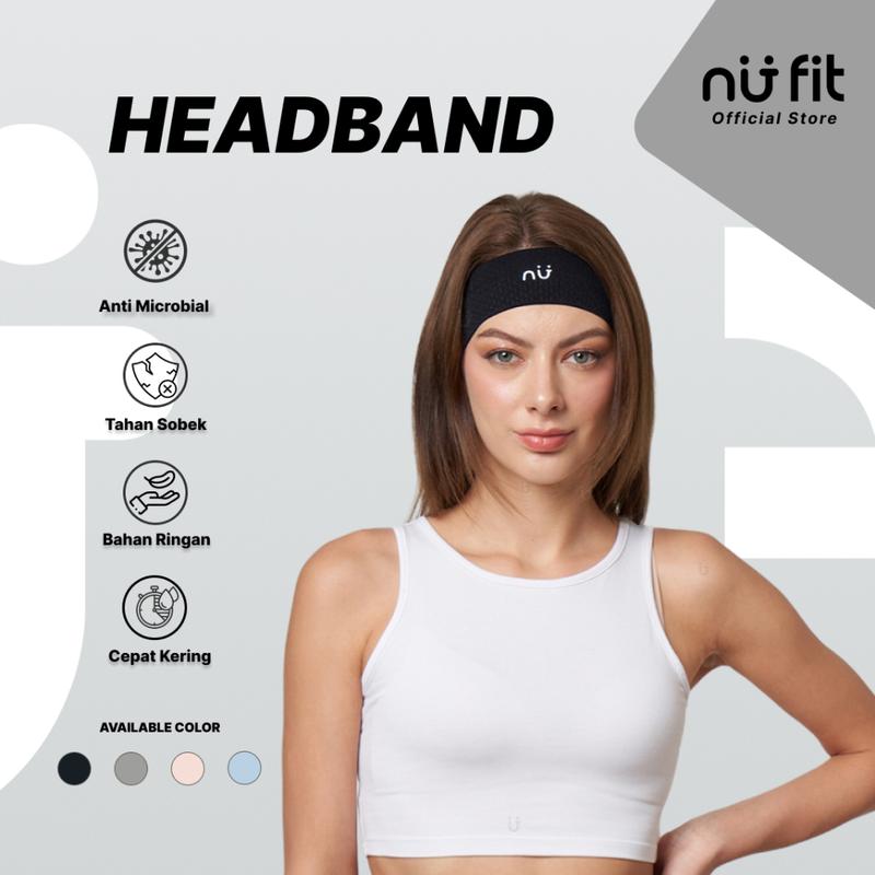 Nu Fit - Headband Yoga / Bandana Olahraga / Headband Olahraga - Hitam 2