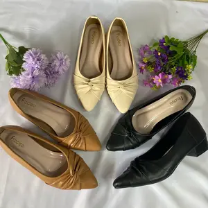 Fladeo pentopel pita kerut  Heels 3 cm sepatu kantor