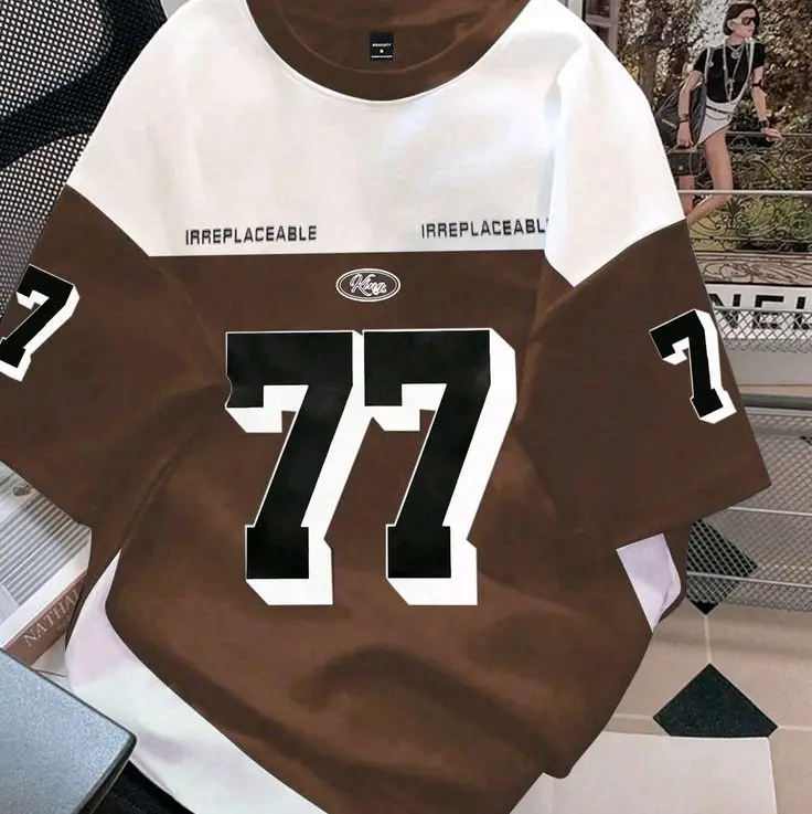 KAOS BIGSIZE 77 JUMBO SIZE M-XXXXXXL (6XL) KAOS KOMBINASI SABLON ANGKA BAHAN 100% COTTON COMBED KAOS COWOK CEWEK UNISEX BANYAK PILIHAN WARNA BISA CUSTOM WARNA DAN GAMBAR (COD) 5