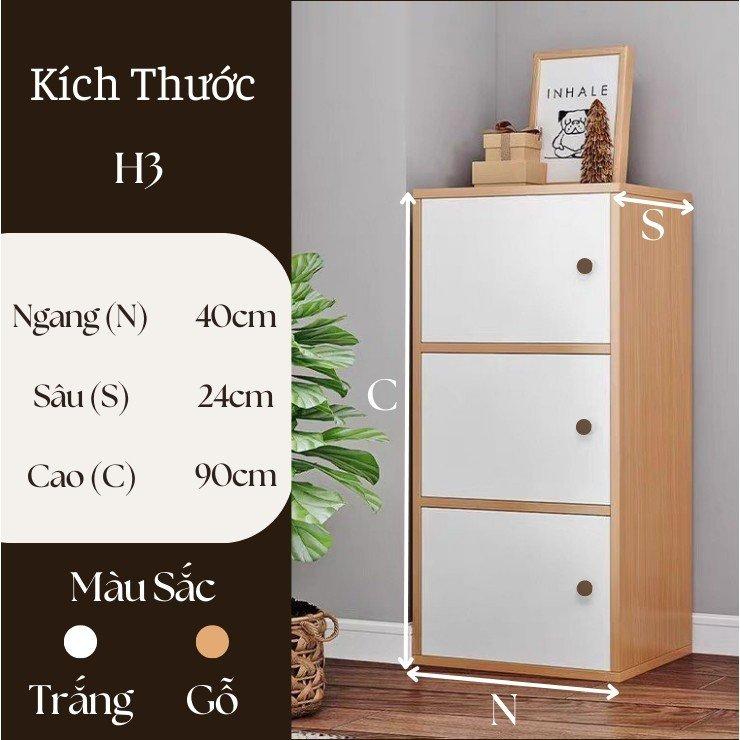 Tủ Gỗ Đa Năng 3 Tầng Gỗ MDF Phong Cách Hiện Đại Decor Phòng Ngủ Phòng Khách - Tổng Kho Nội Thất Thuỷ Băng