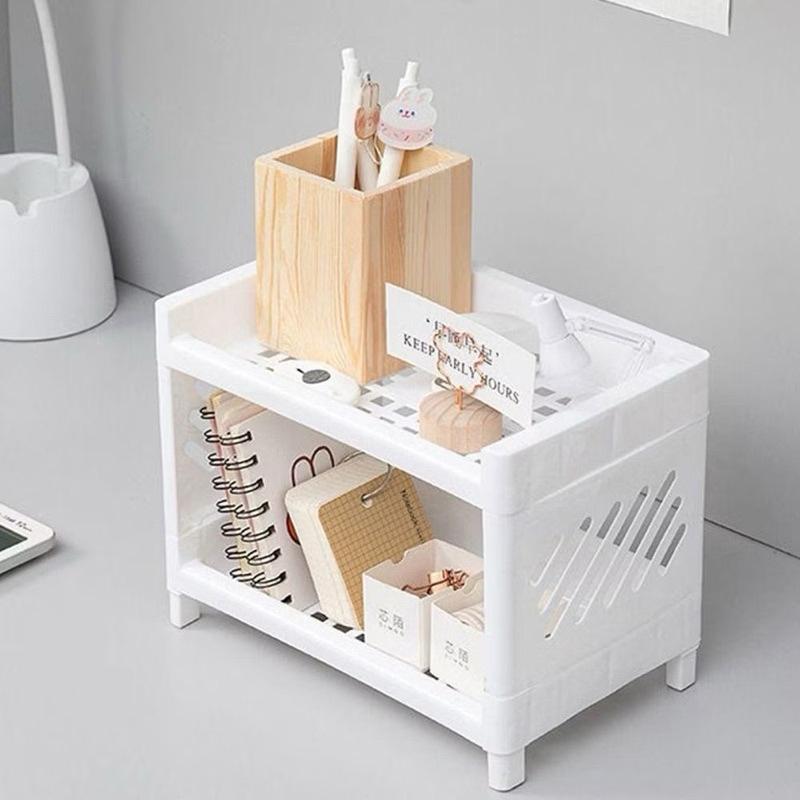 Kệ Nhựa Dung Tích Lớn Decor Đựng Trang Sức, Mỹ Phẩm, Văn Phòng Phẩm Phong Cách Hàn Quốc Sang Trọng
