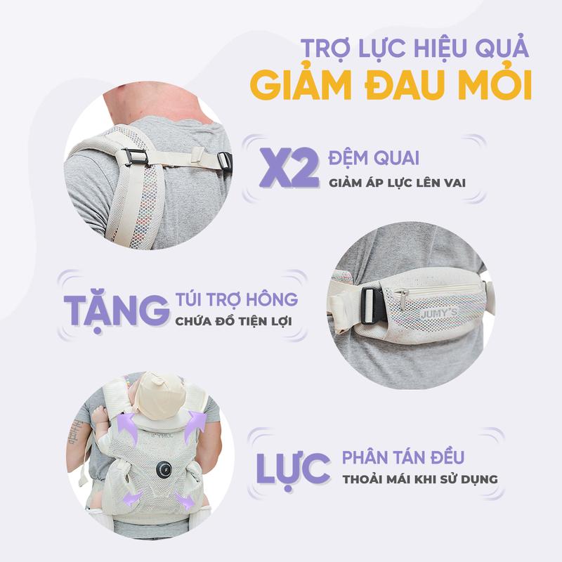 Địu Trợ Lực U8 Ultra Mesh Jumysie Cao Cấp – Vải Flyknit 5D Siêu Thoáng, Khóa Fitgo Thông Minh | BigBuy360 - bigbuy360.vn