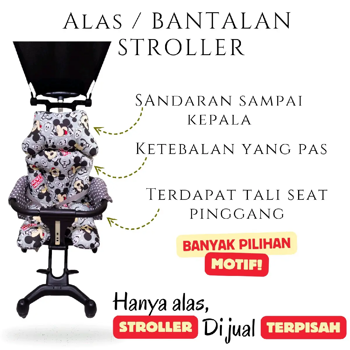 BISA PILIH MOTIF - BANTALAN atau ALAS TRIKE PAD SEGI EMPAT DUDUKAN KOTAK kereta dorong stroler bayi trike stroller Cocok Untuk berbagai Jenis Trikepad READY STOK