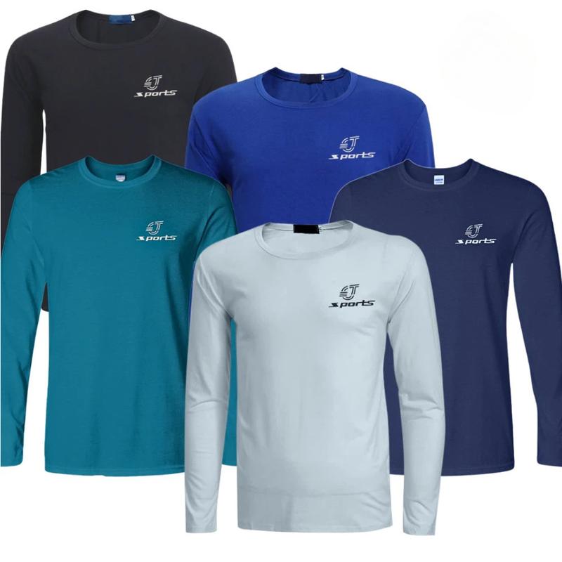   GIÁ SIÊU RẺ.   Combo 5 áo thun sport nam dài tay Đẹp giá rẻ chất thun lạnh co giãn tốt mặc giữ nhiệt mùa đông chống nắng mùa hè chạy bộ tập gym lao động ngoài trời áo thun nam thể thao cao cấp sport -ADT05 