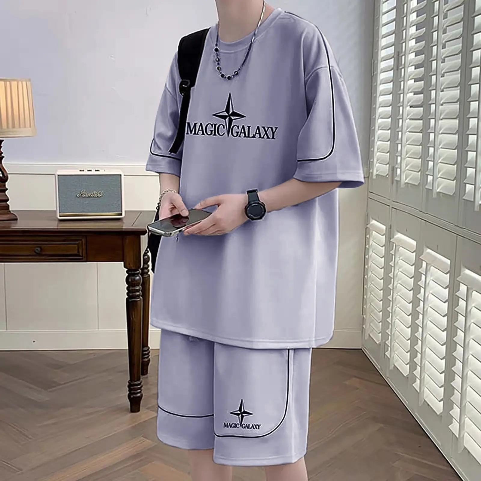 stelan 1 set baju dan celana dewasa galaxy