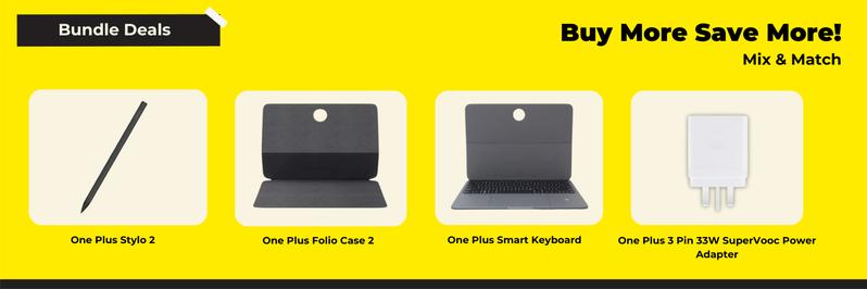 Product Introduction of One Plus Pad 2 Accessories Bundle Deals | One Plus Stylo 2 | One Plus Folio Case 2 | One Plus Smart Keyboard | One Plus 3 Pin 33W SuperVooc Power Adapter 4