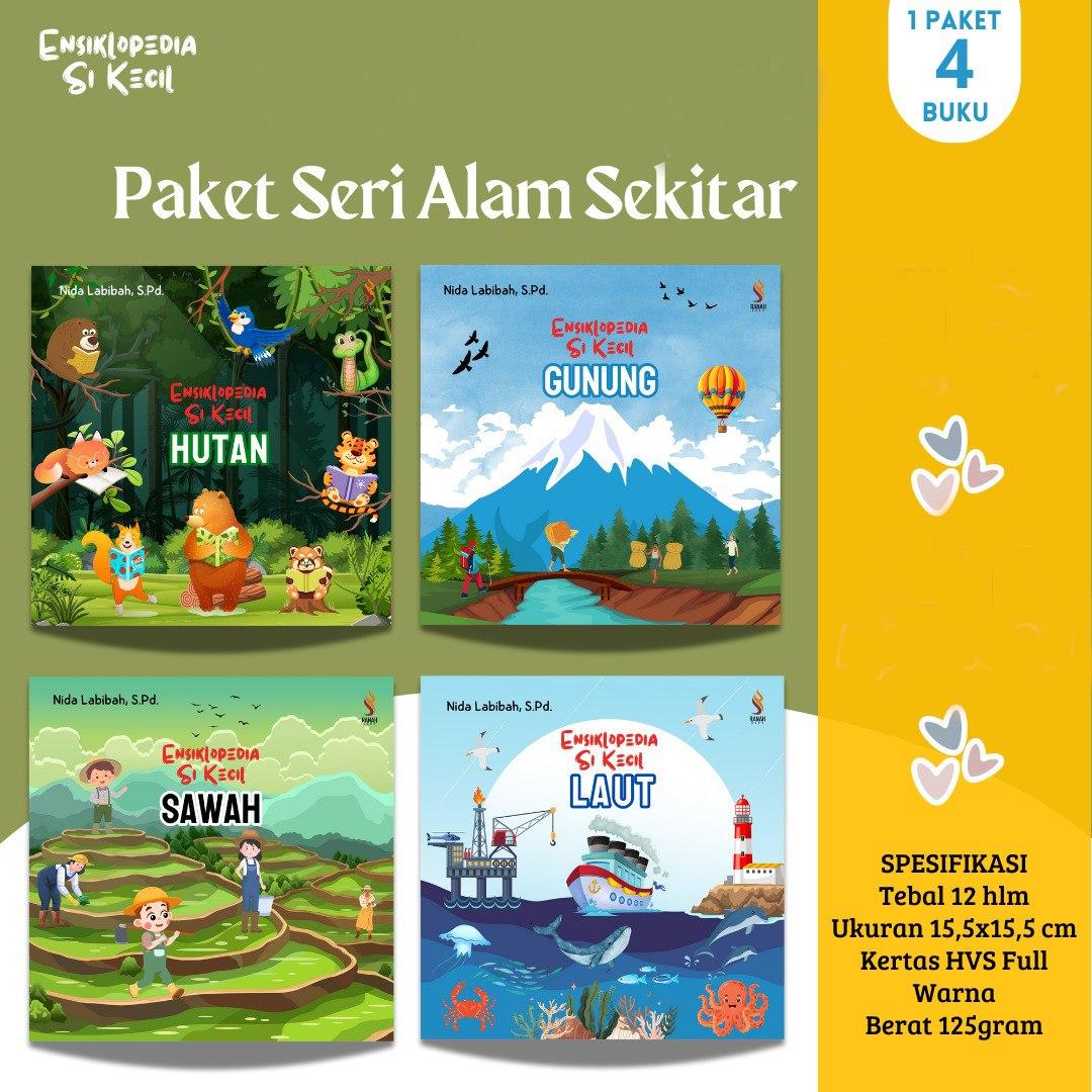 (ISI 4 BUKU) Ensiklopedia Si Kecil Seri Alam Sekitar Hutan, Gunung, Sawah, dan Laut - Buku Pengetahua Anak