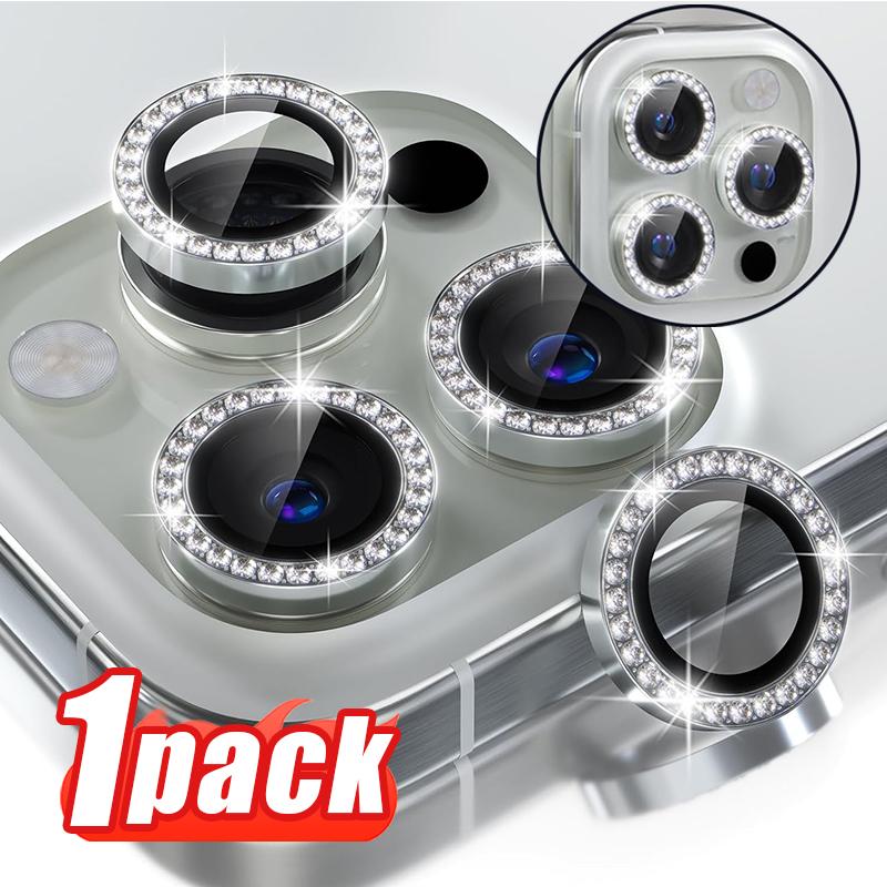 【ƯU ĐÃI GIỚI HẠN Ốp Camera iPhone 17 / 17air / 17pro / 17promax/16/15/14/13/12/11 Viền Kim Cương Bạc - Kính Cường Lực 9H Chống Trầy + Chống Sốc | HD Rõ Nét + Dán Chắc Không Rơi (Tương Thích Mọi Ốp)