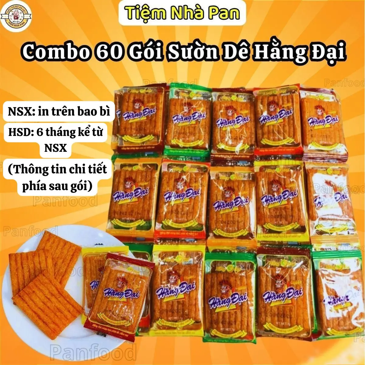 Sỉ 60 Gói Snack Sườn Dê Nướng Hằng Đại, Pò Miếng Hằng Đại mini, (NSX IN TRÊN BAO BÌ - HSD 6 THÁNG), BIM BIM MIẾNG CAY CAY, đồ ăn vặt tuổi thơ