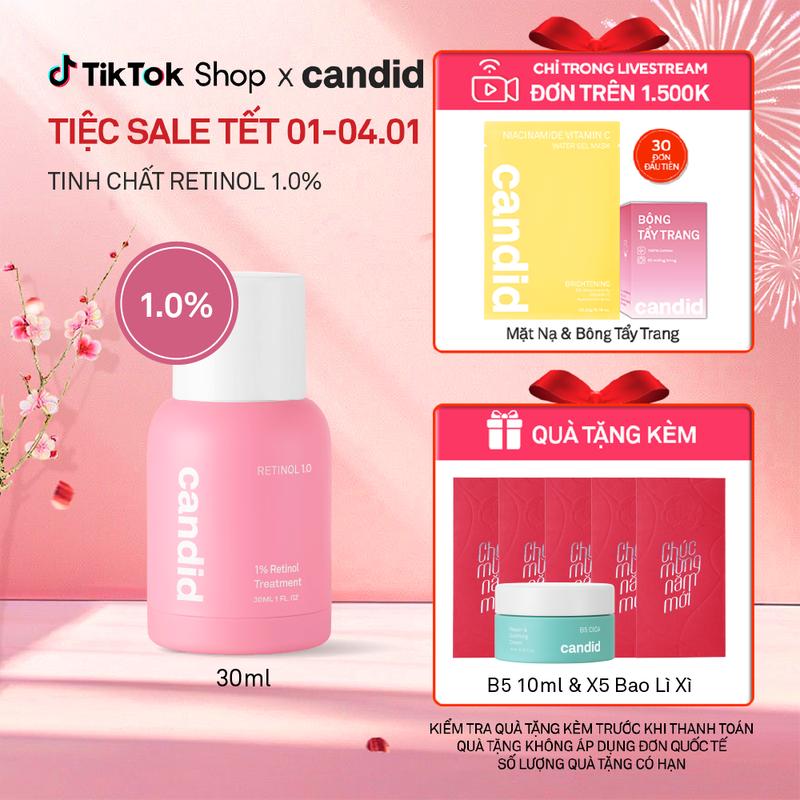 Tinh chất Retinol 1.0% Hỗ Trợ Cải Thiện Nền Da CANDID 1.0% Retinol Treatment 30ml