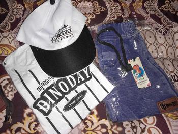 Product Review of [FREE TOPI] DINODAY Setelan baju anak laki kaos distro cowok celana pendek jeans denim 1 - 9 Tahun from h**r 2