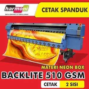 PRINT DOUBLE SIDE BACKLITE 510 gram OUTDOOR, BAHAN NEON BOX