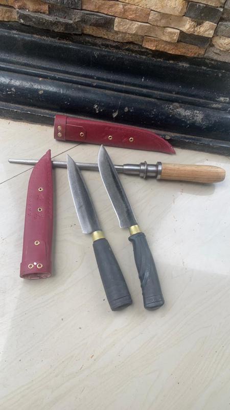 Product Introduction of 2 pisau baja Hss arkote & 1pcs stik asah kristal  Kitchenware Dapur Daging 7