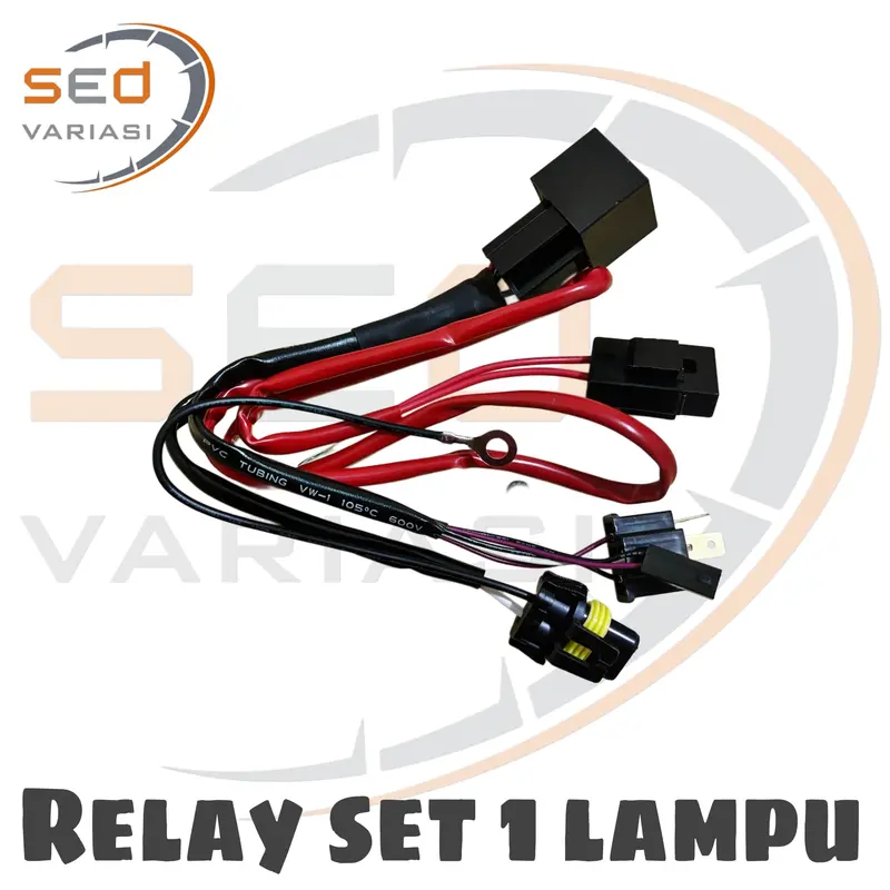 PREMIUM KABEL RELAY SET LAMPU MOTOR MOBIL LED & HID H4 HI LOW / BILED PROJECTOR 5
