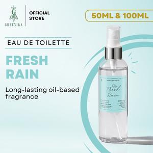 Greenika Spritz Fresh Rain Long Lasting Perfume for Men Oil-Based Eau de Toilette with Cool Citrus Dewy Floral & Light Wood Men's Perfume Clean & Airy Scent