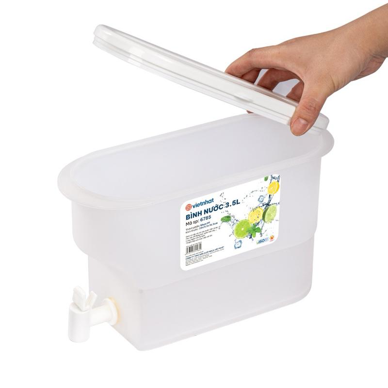  Bình nước để tủ lạnh có vòi dung tích 3,5L chất liệu Nhựa bình đựng nước hoa quả nước giải khát đồ uống mùa hè 