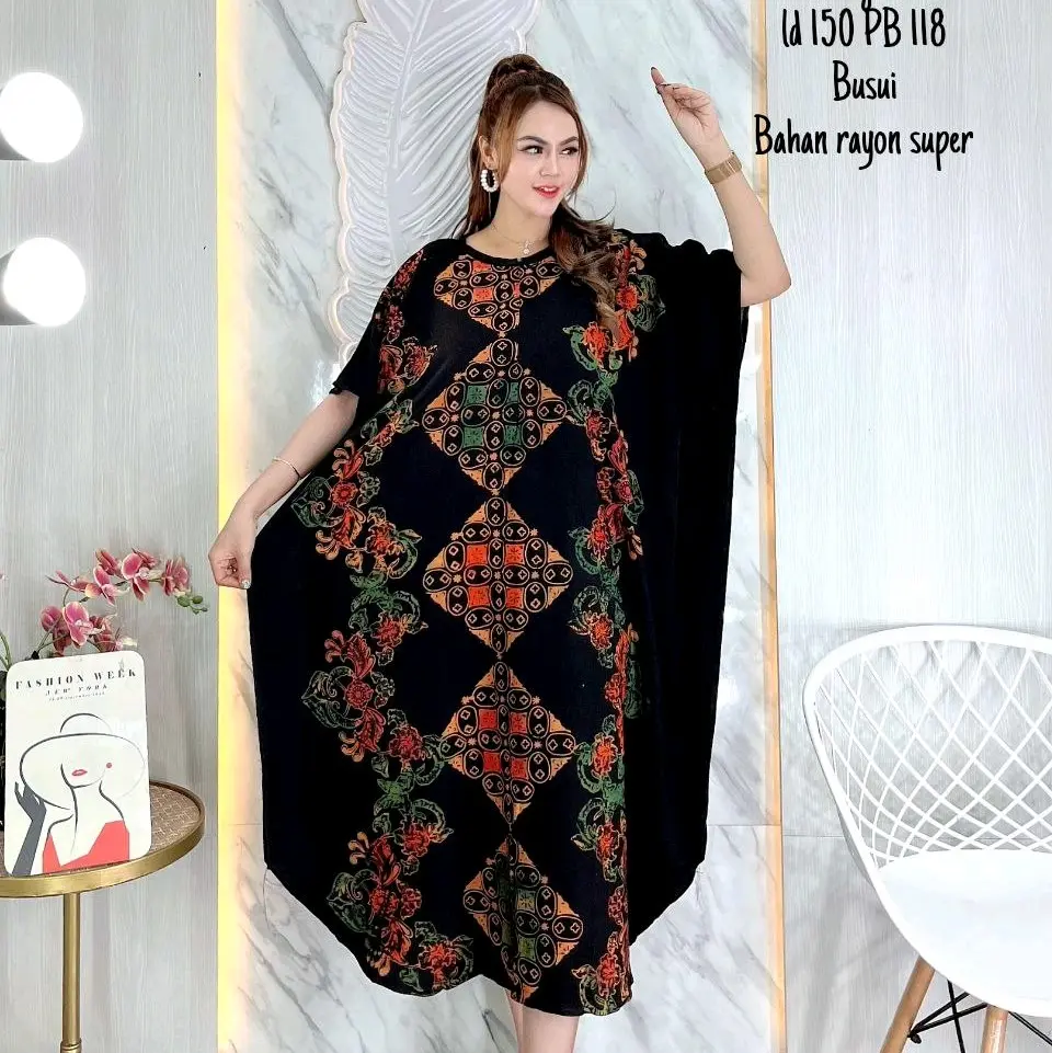 Daster Cap Kayla - Batik Cap Original Bahan Rayon Super Premium Busui Friendly Jumbo Multi Colour By Batik Cincaro - Fashion Wanita Midi Dress