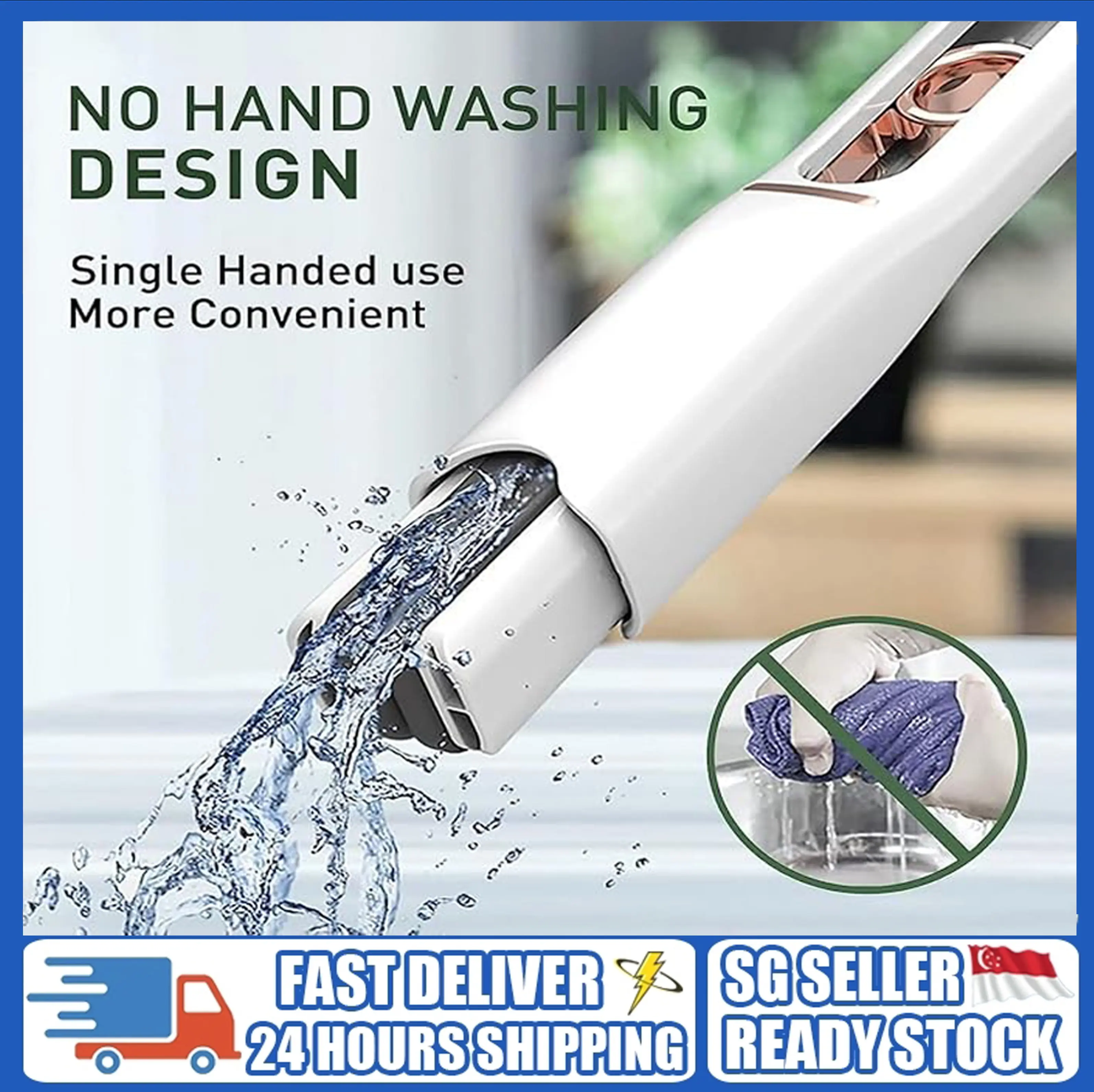 🚚SG Seller🚚Portable mini mop, self-squeezing mini mop, strong squeezing mini mop, quick cleaning mini mop, strong absorbent mop, wet and dry mini mop suitable for bathroom, kitchen, tableware, tabletop glass Sponge Toilet Window Hangable