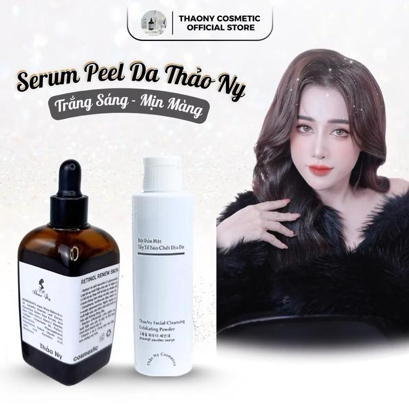Combo Bột Rửa Mặt Dạng Chai và Peel Da 100ml Thảo Ny dành cho da mụn, nám, rổ, tàn nhan, lổ chân lông to, không đều màu da