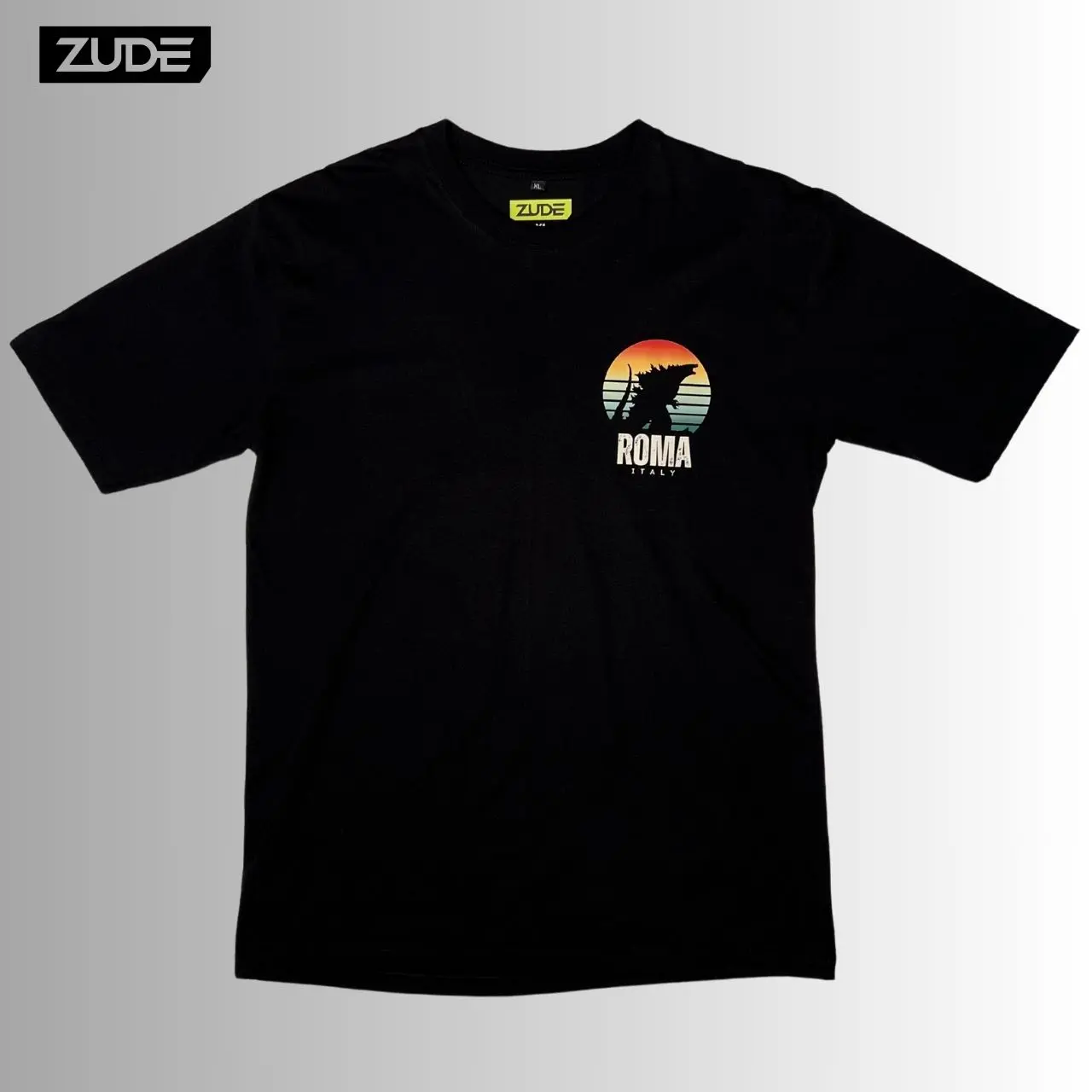 ZUDE T-Shirt Godzilla Visit Roma Kaos Distro Superhero