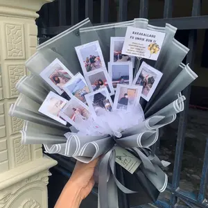 Buket foto polaroid/buket foto/bouqet foto polaroid/Hitam/10-12pcs foto