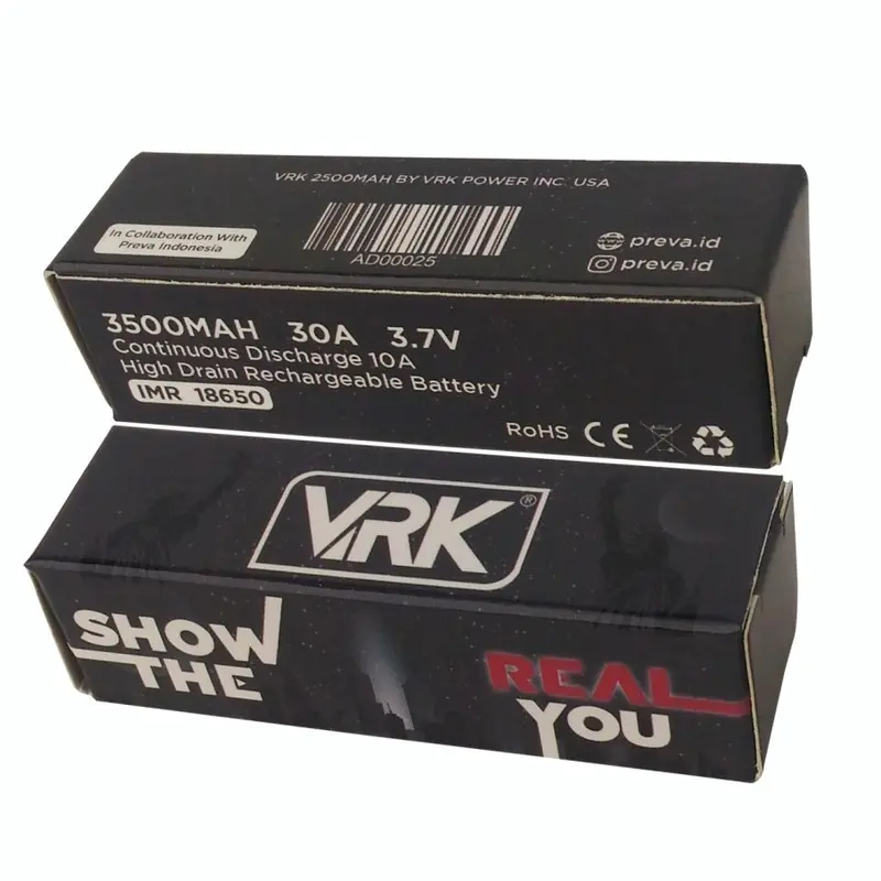 BATERAI 18650 VRK HITAM BLACK 3500MAH AUTHENTIC 0