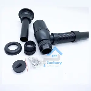 Sifon Botol Plastik Fleksibel Hitam 3098- Saringan Afur Sink Wastafel Tbk
