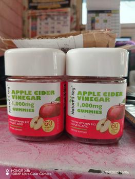 Product Review of Nature’s Key Vegan Apple Cider Vinegar Gummies (ACV) with Folic Acid, Vitamin B6, B12, Pomegranate, and Beet, 60 count from a**n 1