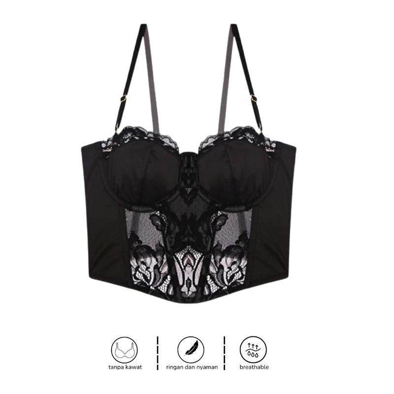 Bustier Top Sexy Lingerie Bustier Set Sexy Corset Bra Wanita 2