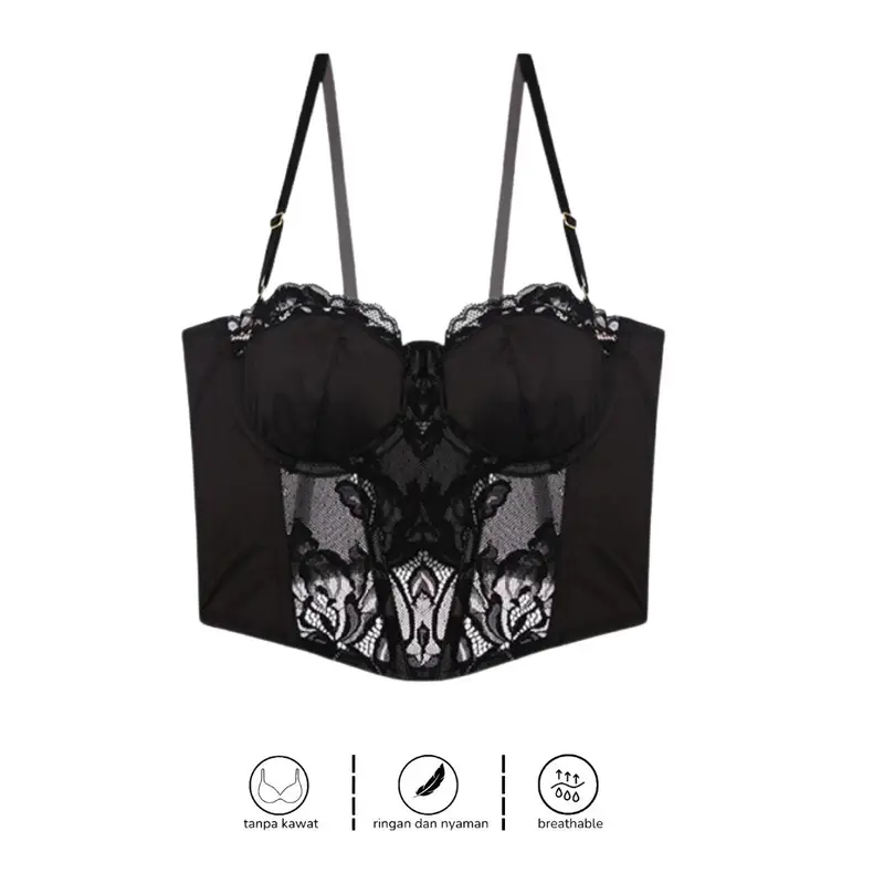 Bustier Top Sexy Lingerie Bustier Set Sexy Corset Bra Wanita 1