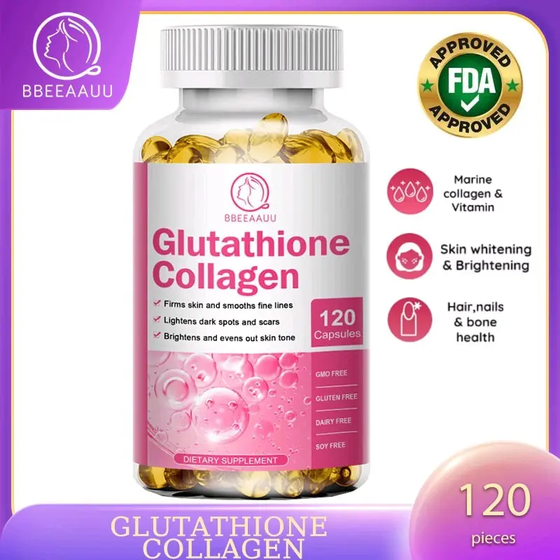 BBEEAAUU Glutathione Collagen Capsules Whitening Skin Anti Aging Collagen Glow Capsule Beauty Supplement