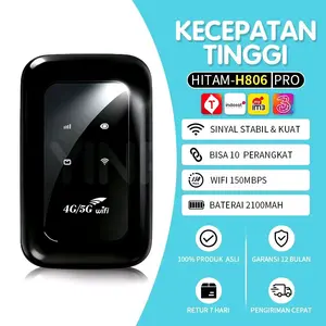 Modem Mifi 5G Hitam-H806 Pro dengan Kecepatan Tinggi, Sinyal Stabil, Bisa 10 Perangkat, WiFi 150Mbps, Baterai 2100mAh, Garansi 12 Bulan