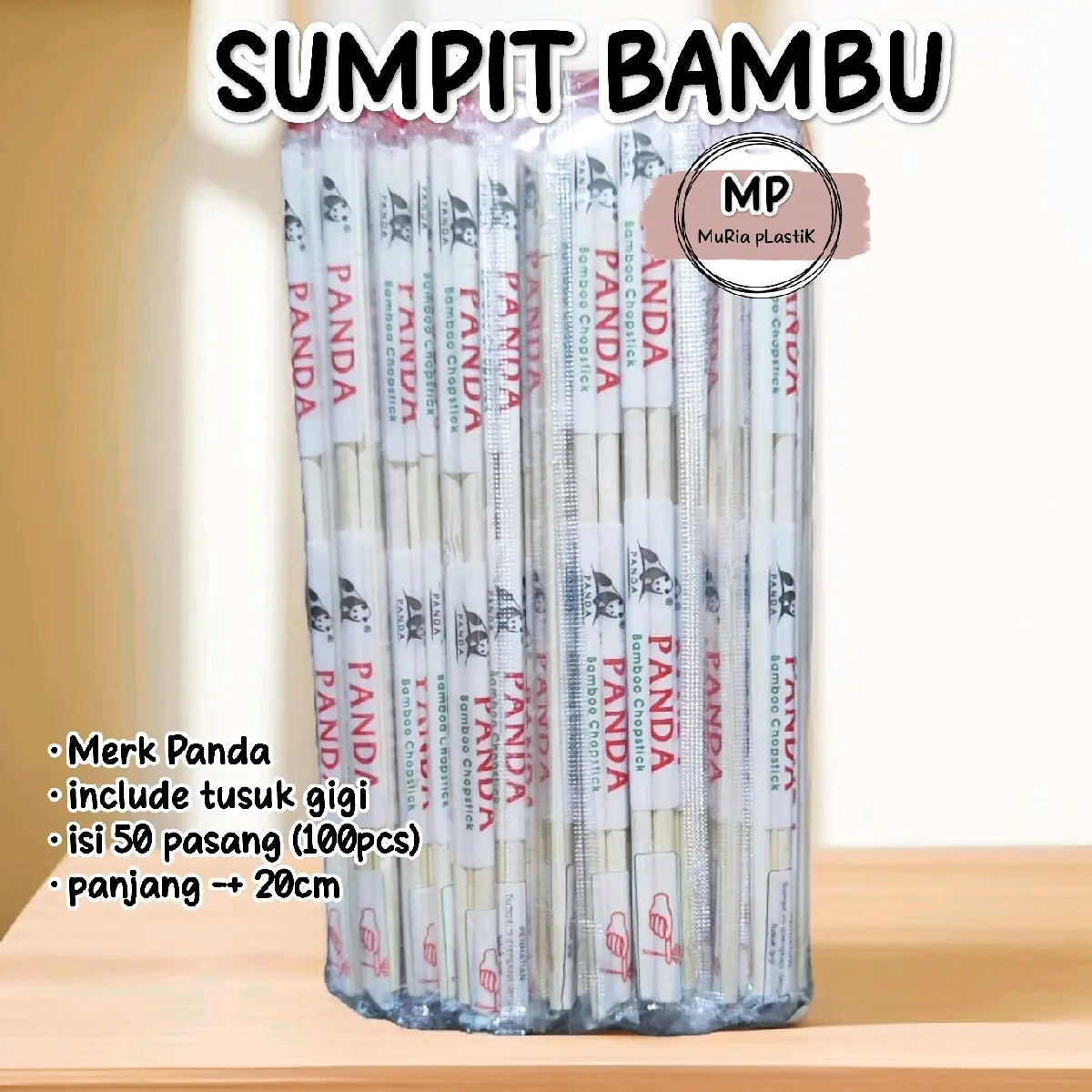 Sumpit Bambu 100pcs+tusuk gigi