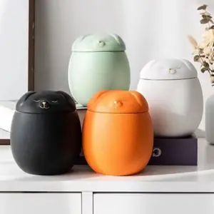 Ceramic Funeral Urn for Pets 200ml Dog/Cat Shape Dog Cat Cremation Urns Moisture Proof Memorials Bird Mouse Urn Dog Supplies - red cat