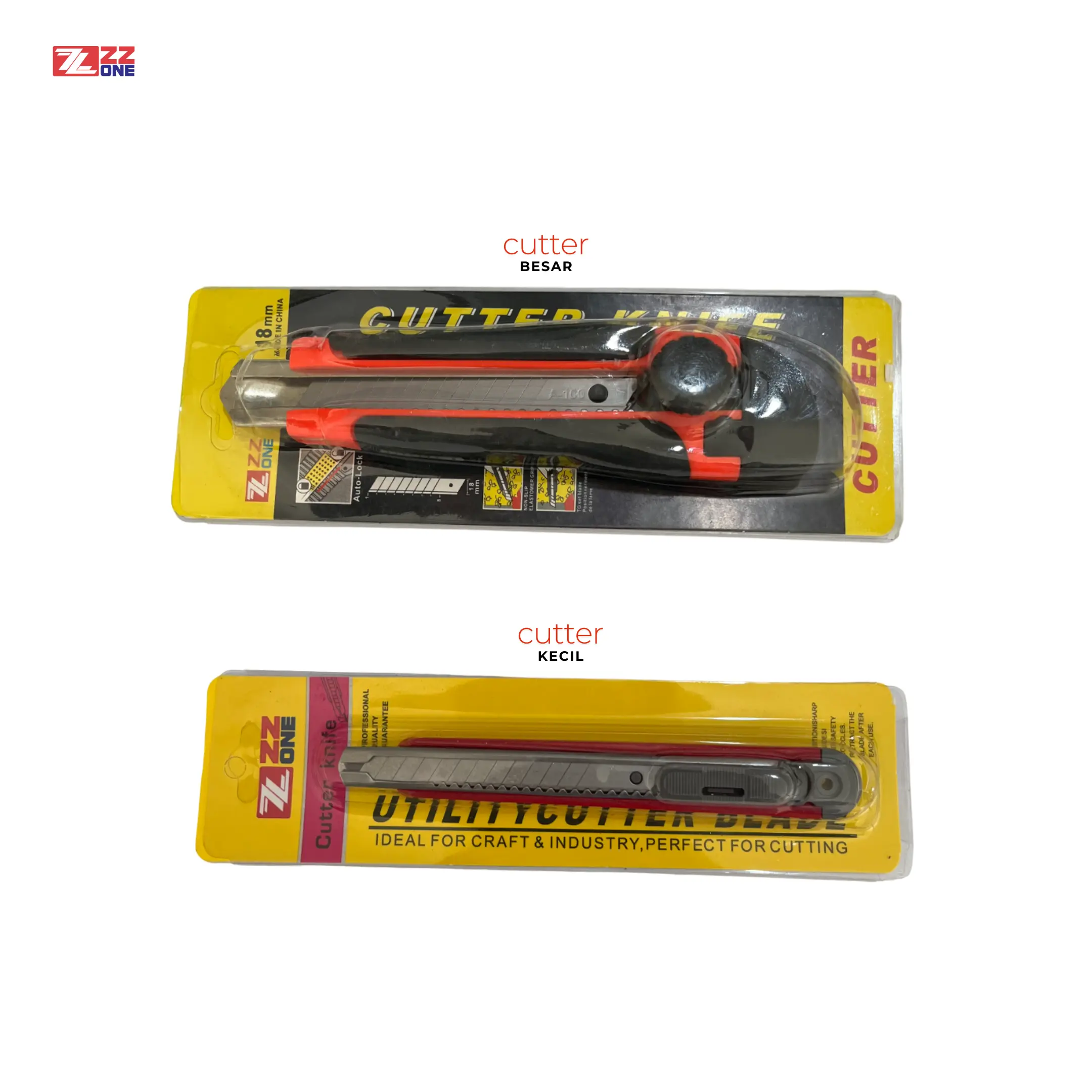 ZZONE - Cutter Besar Cutter Kecil - Pemotong Kertas Kardus Serbaguna