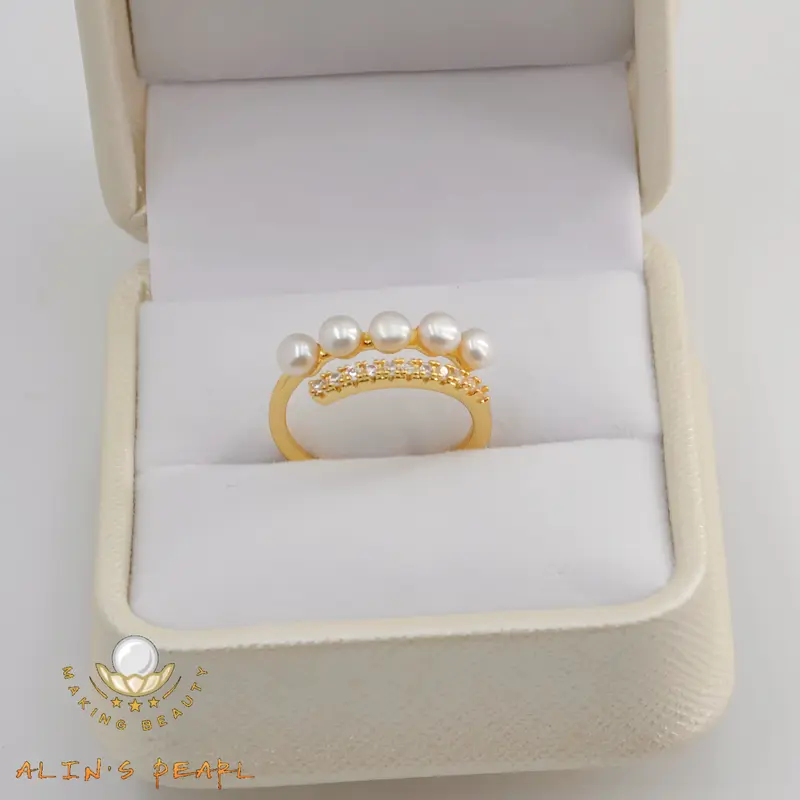 C030 Cincin Mutiara Asli Design Permata Elegant 4