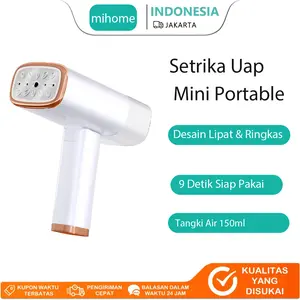 Vezoe Setrika Uap Mini Portable - Setrika Tangan Listrik 1000W, Panas Cepat 9 Detik, Untuk Travel & Bahan Halus