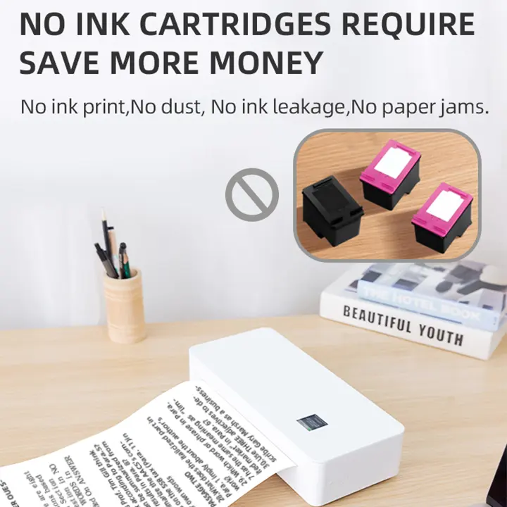 SEURONIC Portable Printer A4/ Mini Printer/ Inkless＆Wireless Thermal Printer A4/ Bluetooth Printer inkless  printer printer