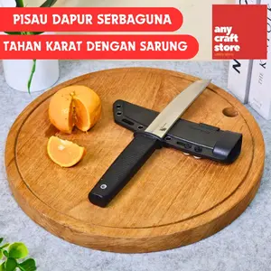 Pisau Dapur Tangguh Serbaguna Baja Tahan Karat dengan Sarung Bahan ABS pisaubaja