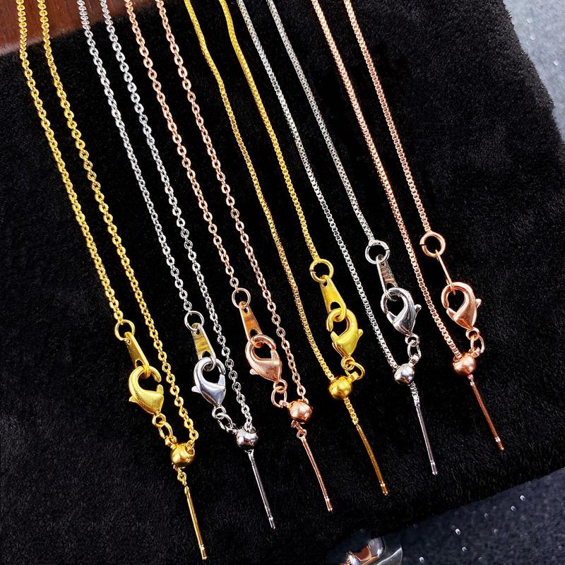 YJ-Versatile Universal Necklace for Women Adjustable Cross Chain with Needle and Beads 1