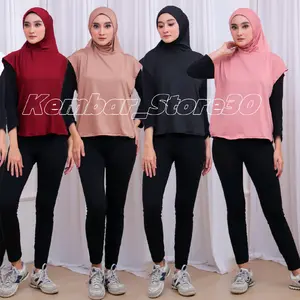HIJAB ROMPI PANJANG OLAHRAGA WANITA MULTIFUNGSI SPANDEX PREMIUM"KS30" Sport Atasan Muslim Baju