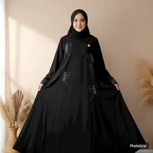 Gamis Abaya Sabrina Anti UV Mewah Simple Elegant untuk Remaja dan Orang Tua Baju Abaya Turki Baju Abaya Dubai dengan Desain Elegan Nyaman Bahan Sabrina Premium Anti-UV Lembut Adem Busui Friendly