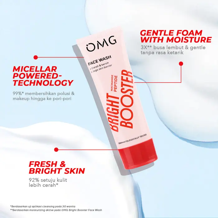 OMG Oh My Glow Bright Booster Face Wash 50ml & 100ml - Untuk Semua Jenis Kulit 3
